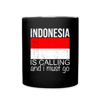 Indonesien Spruch - Tasse einfarbig - Schwarz - Vorne