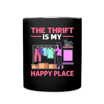L’épargne est mon endroit heureux. - Mug uni - noir - Devant