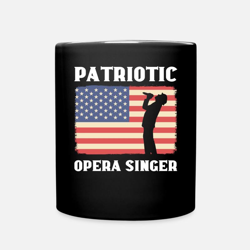 Chanteur d’opéra patriotique. Choeur de musique chanteurs d’opéra - Mug uni - noir