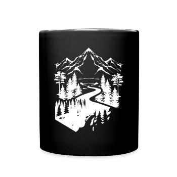 Nature en plein air Montagnes Arbres Faune Forêt Hik - Mug uni - noir - Devant