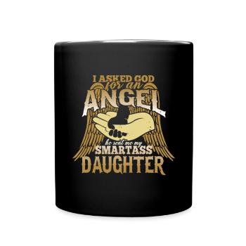 I asked God for an angel, he sent a wise - Full Colour Mug - black - Front