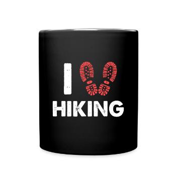 J’aime les chaussures de randonnée Cadeau de cœur pour les randonneurs Campersf - Mug uni - noir - Devant