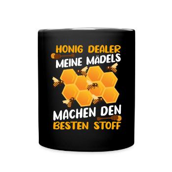 Imker Honig Dealer Meine Mädels machen Honig - Tasse einfarbig - Schwarz - Vorne