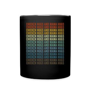 Pouges de poulet et maman embrasse les pépites de poulet maman - Mug uni - noir - Devant
