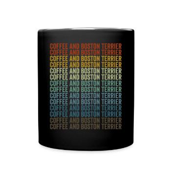 Coffee and Boston Terrier Boston Terrier - Full Colour Mug - black - Front