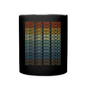 Café. Lac. Vin. Réessayez. Buveurs de vin - Mug uni - noir - Devant