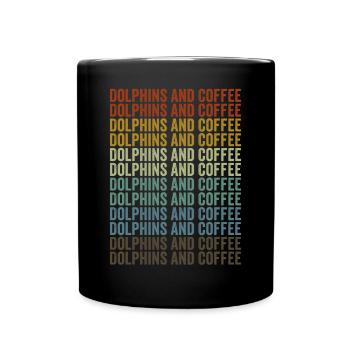 Delphine und Kaffee Delphin-Kaffee - Tasse einfarbig - Schwarz - Vorne