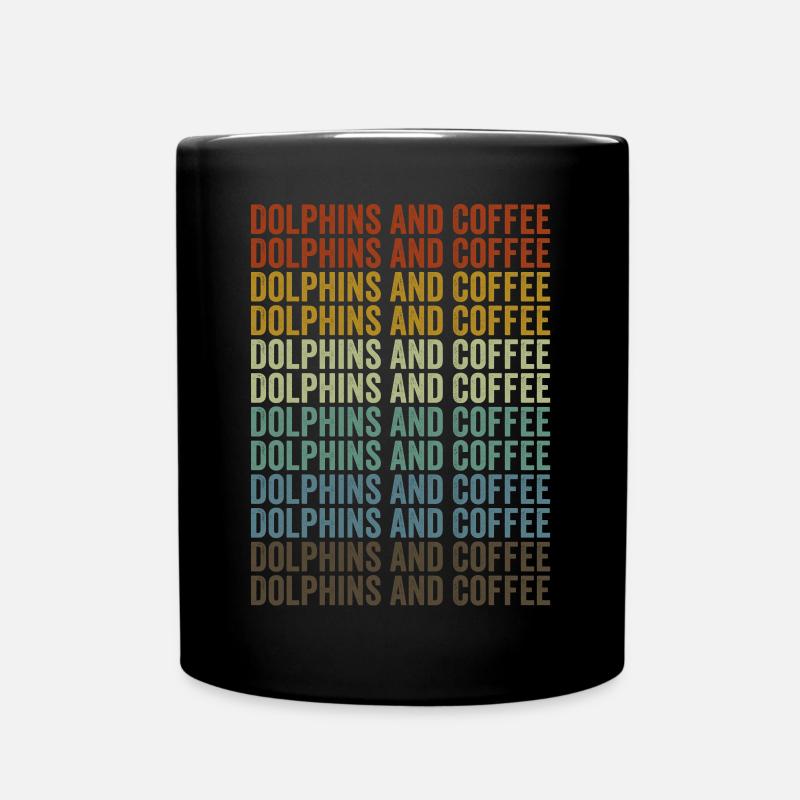 Delphine und Kaffee Delphin-Kaffee - Tasse einfarbig - Schwarz