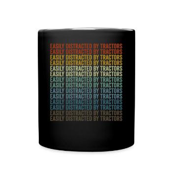 Facilement distrait par les tracteurs Tracteur Farm Truc - Mug uni - noir - Devant