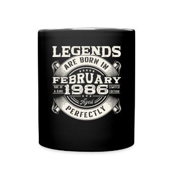 Légende Février Année 1986 Cadeau d’anniversaire - Mug uni - noir - Devant