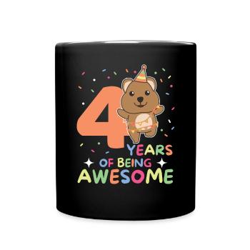 Quokka pour les enfants de 4 ans - Mug uni - noir - Devant