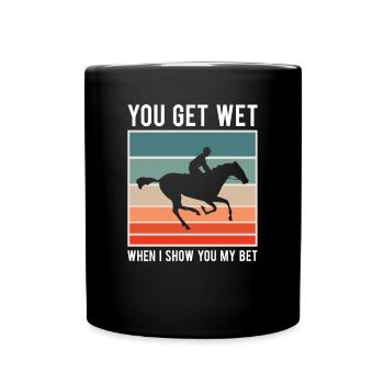 Tu te mouilles quand je te montre mon maillot de pari - Mug uni - noir - Devant