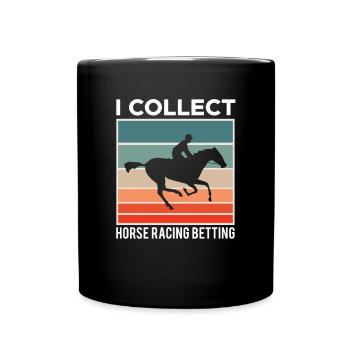 Je collectionne les paris hippiques - Mug uni - noir - Devant