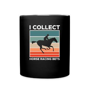 Je collectionne les paris hippiques chemise - Mug uni - noir - Devant