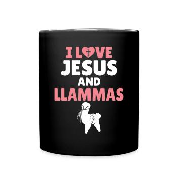 Lama Geschenk Lama Liebhaber Geschenk - Tasse einfarbig - Schwarz - Vorne