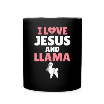 Lama Geschenk Lama Liebhaber Geschenk - Tasse einfarbig - Schwarz - Vorne