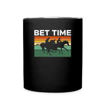 Vintage Retro Bet Time Horse Racing - Full Colour Mug - black - Front