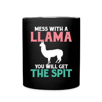 Lama Geschenk Lama Liebhaber Geschenk - Tasse einfarbig - Schwarz - Vorne