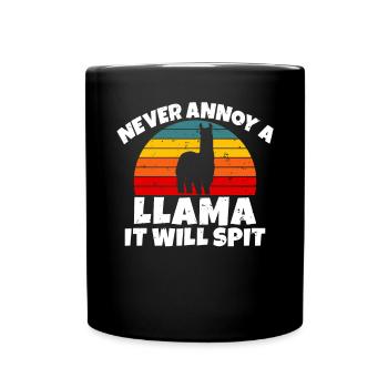 Lama Geschenk Lama Liebhaber Geschenk - Tasse einfarbig - Schwarz - Vorne