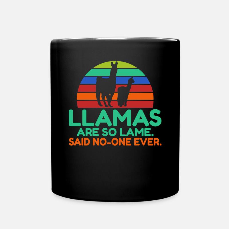 Llama Gift Llama Lover Gift - Full Colour Mug - black