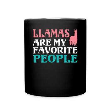 Lama Geschenk Lama Liebhaber Geschenk - Tasse einfarbig - Schwarz - Vorne