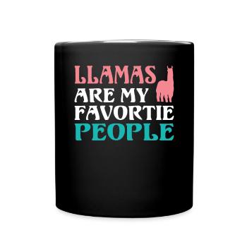 Llama Gift Llama Lover Gift - Full Colour Mug - black - Front