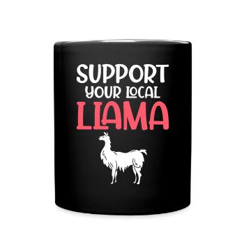 Lama Geschenk Lama Liebhaber Geschenk - Tasse einfarbig - Schwarz - Vorne