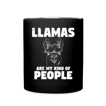 Lama Geschenk Lama Liebhaber Geschenk - Tasse einfarbig - Schwarz - Vorne