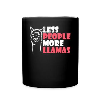 Lama Geschenk Lama Liebhaber Geschenk - Tasse einfarbig - Schwarz - Vorne