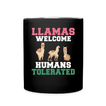 Llama Gift Llama Lover Gift - Full Colour Mug - black - Front
