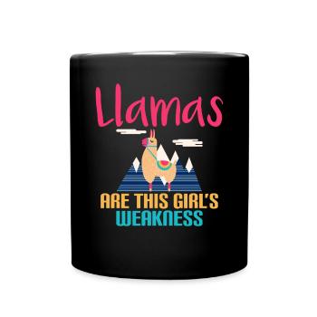 Lama Geschenk Lama Liebhaber Geschenk - Tasse einfarbig - Schwarz - Vorne