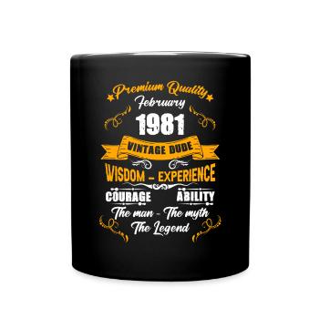 Février 1981 Cadeau d’anniversaire vintage - Mug uni - noir - Devant