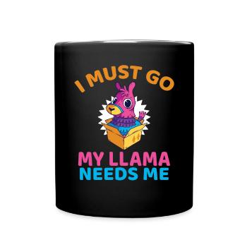 Lama Geschenk Lama Liebhaber Geschenk - Tasse einfarbig - Schwarz - Vorne