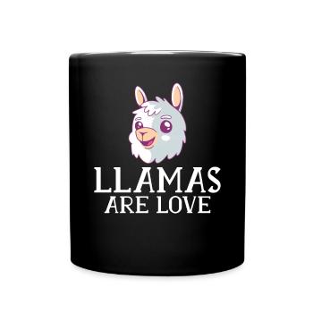 Llama Gift Llama Lover Gift - Full Colour Mug - black - Front