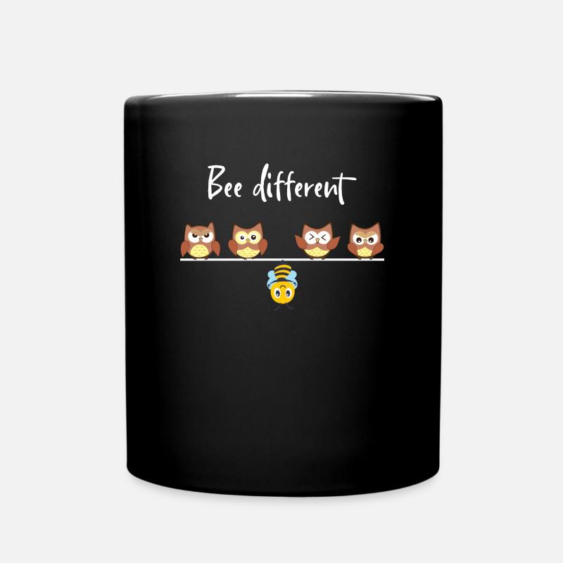 Bee Different Autism Hanging Bee With Owl Bee - Tasse einfarbig - Schwarz