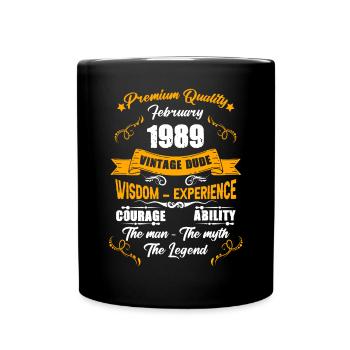 Février 1989 Cadeau d’anniversaire vintage - Mug uni - noir - Devant