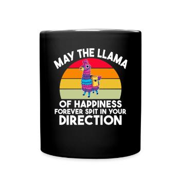 Lama Geschenk Lama Liebhaber Geschenk - Tasse einfarbig - Schwarz - Vorne
