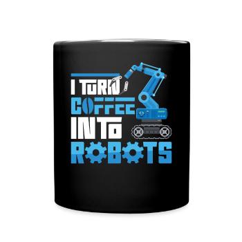 Robot Robotics Engineer Coffee I - Full Colour Mug - black - Front