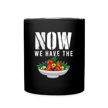 Jetzt haben wir den Salat Frisches Gemüse - Tasse einfarbig - Schwarz - Vorne