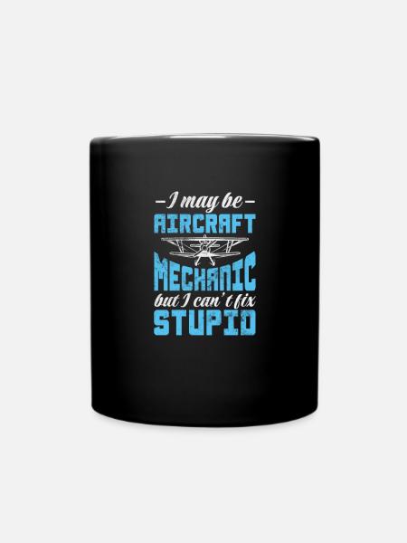Flugzeugmechaniker Luftfahrt Flugzeug Geschenk - Tasse einfarbig - Schwarz