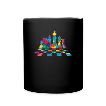 Schach Polygon Schachfigur - Tasse einfarbig - Schwarz - Vorne