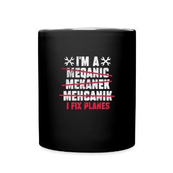 Mécanicien d’avion Avion d’aviation Cadeau - Mug uni - noir - Devant