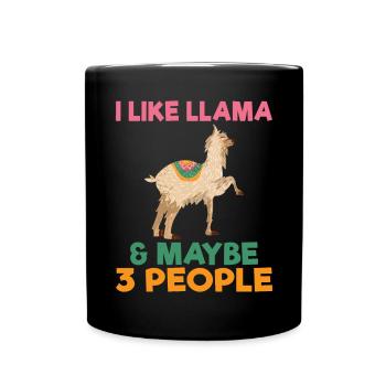Lama Geschenk Lama Liebhaber Geschenk - Tasse einfarbig - Schwarz - Vorne
