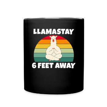 Lama Geschenk Lama Liebhaber Geschenk - Tasse einfarbig - Schwarz - Vorne