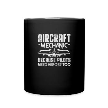 Mécanicien d’avion Avion d’aviation Cadeau - Mug uni - noir - Devant