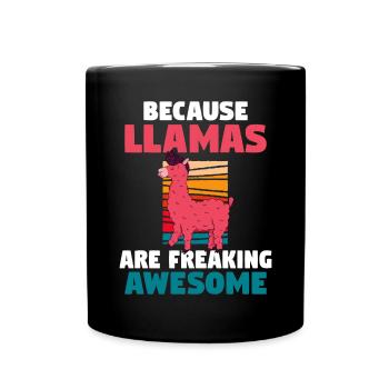 Lama Geschenk Lama Liebhaber Geschenk - Tasse einfarbig - Schwarz - Vorne