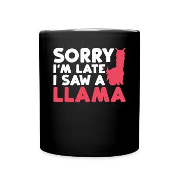 Llama Gift Llama Lover Gift - Full Colour Mug - black - Front