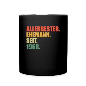 55. Hochzeitstag Bester Ehemann seit 1968 - Tasse einfarbig - Schwarz - Vorne