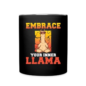 Llama Gift Llama Lover Gift - Full Colour Mug - black - Front