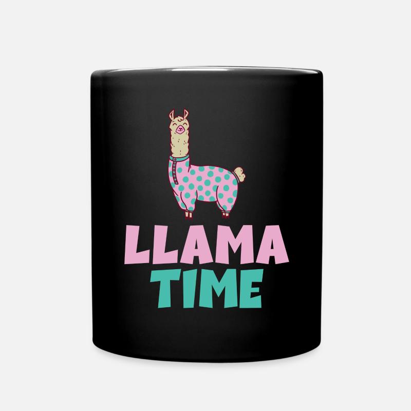 Llama Gift Llama Lover Gift - Full Colour Mug - black